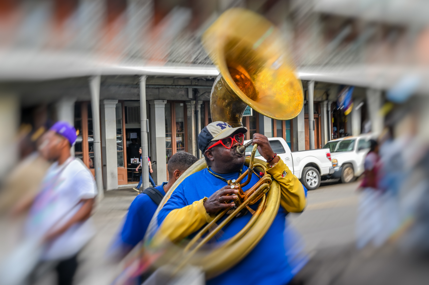 Brass Instrument  Player , New Orleans by Pinaki Sarkar