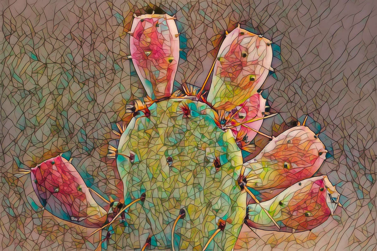 Prickly Pear Mosaic by Peggy Reeder