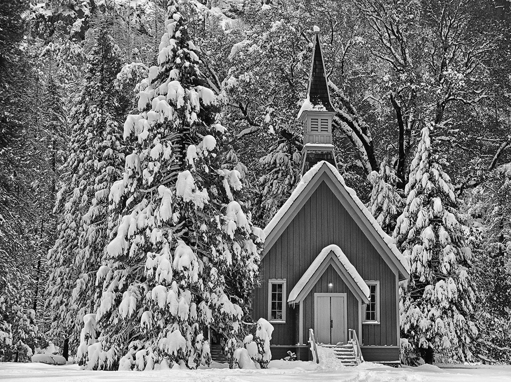 Yosemite Chapel - Winter 2019 by Jennifer Doerrie