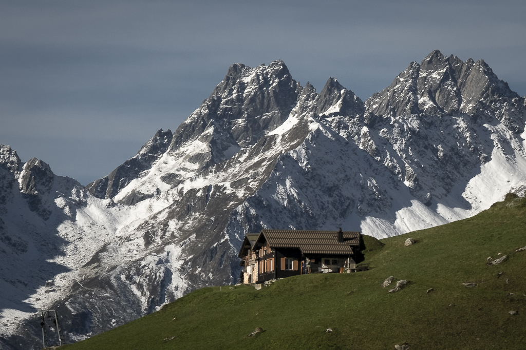 mountain hut in the wild Maderanertal valley by Raymond Zurschmitten