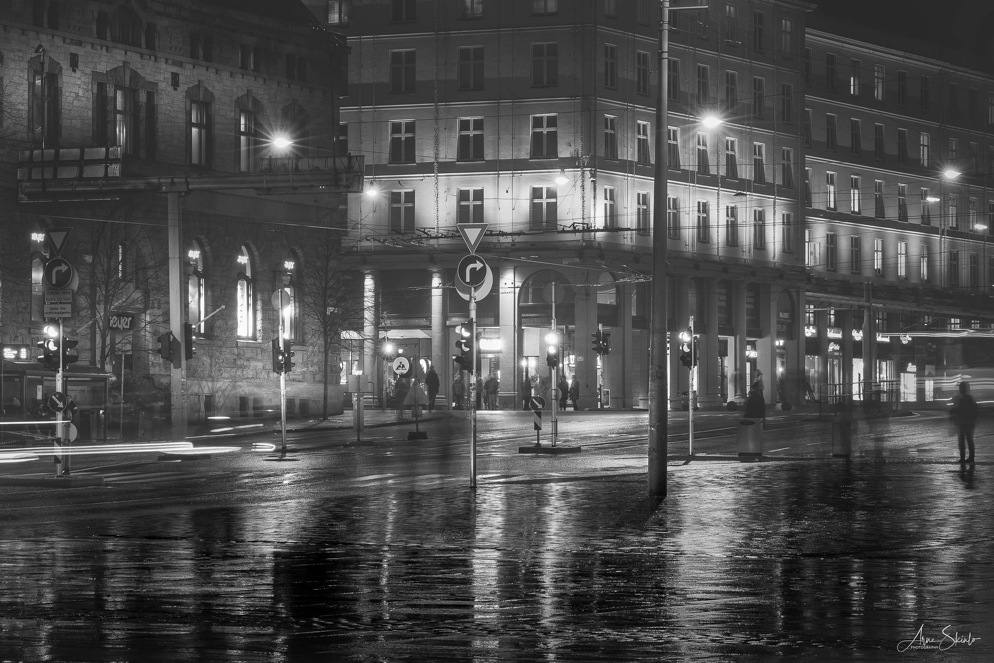 Rainy Night in Bergen by Arne Skinlo