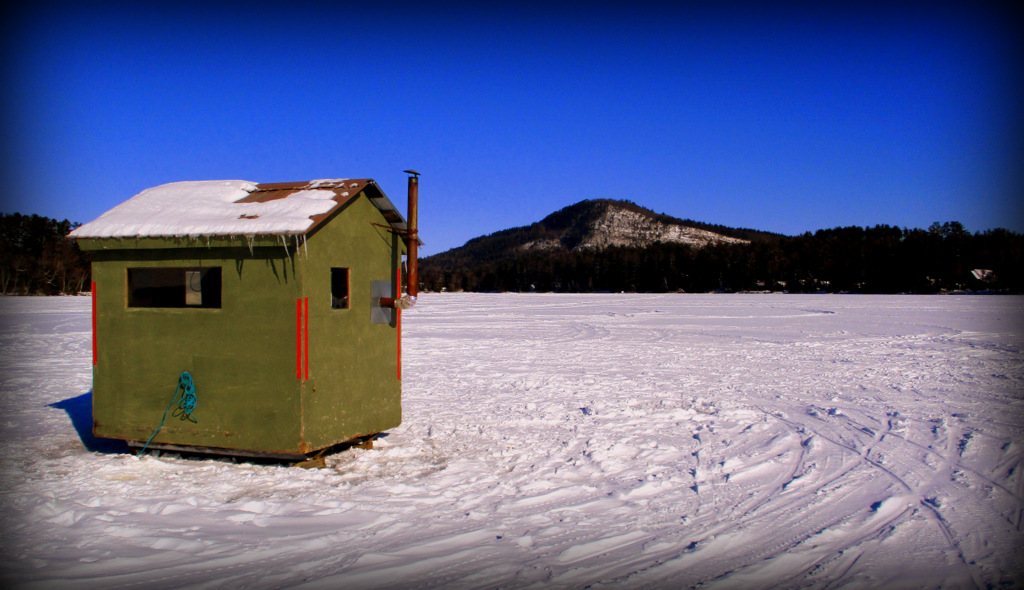 Ice Fishing shack in the Adirondacks by Ray Henrikson