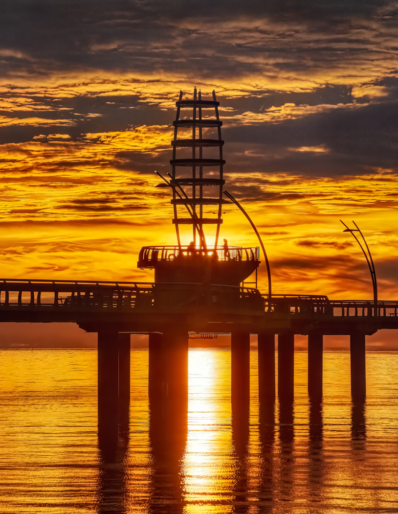  Sunrise at Burlington Pier  by Don Poulton