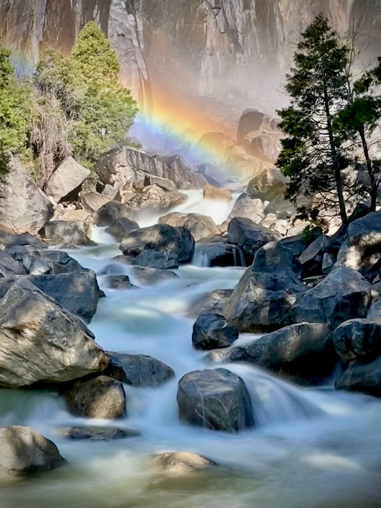 Rainbow at Lower Falls by Pamela Hoaglund