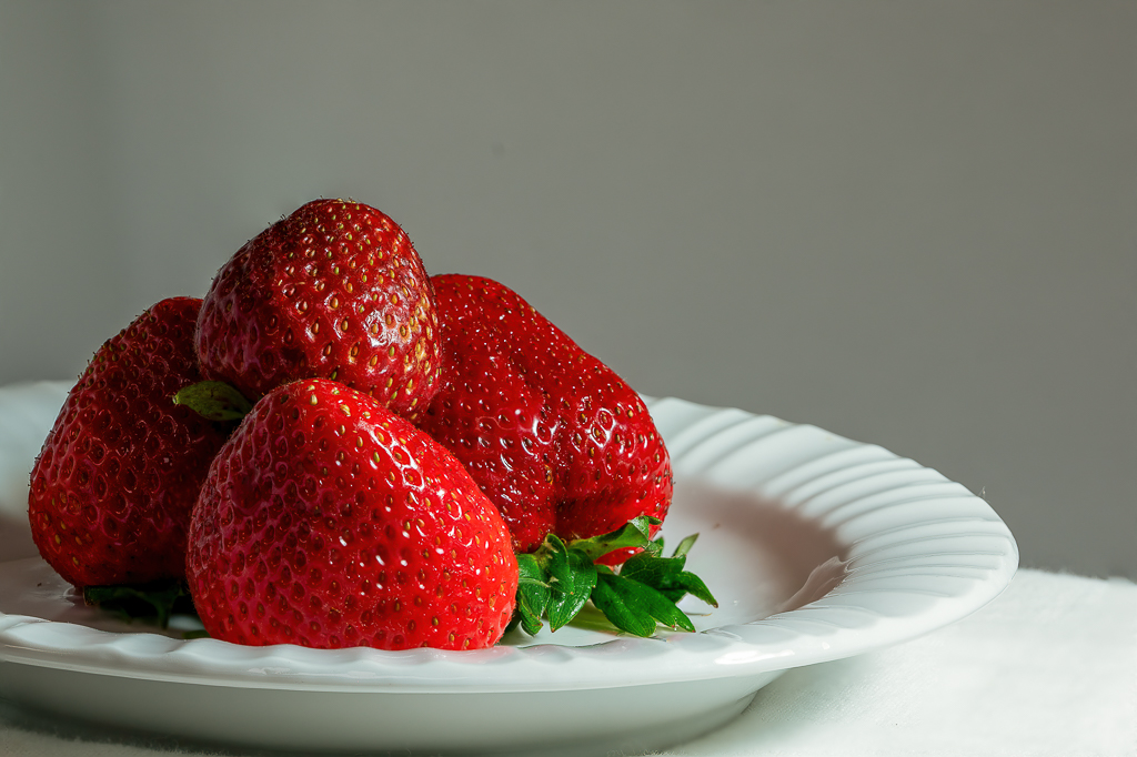 Plate Of Strawberries by Marcela Stegemueller