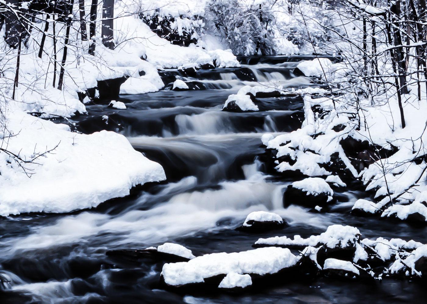 Beaver Brook, NH, in Winter by Bob Legg