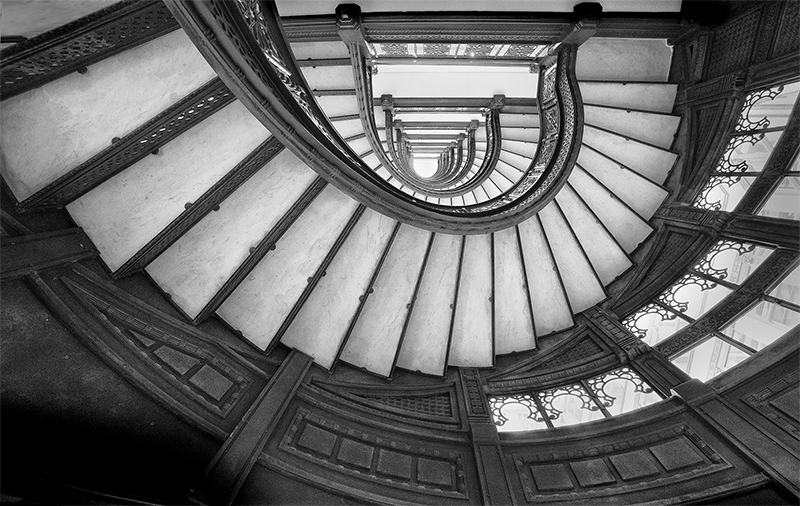 Looking up at the Rookery Skylight by Helen Sweet