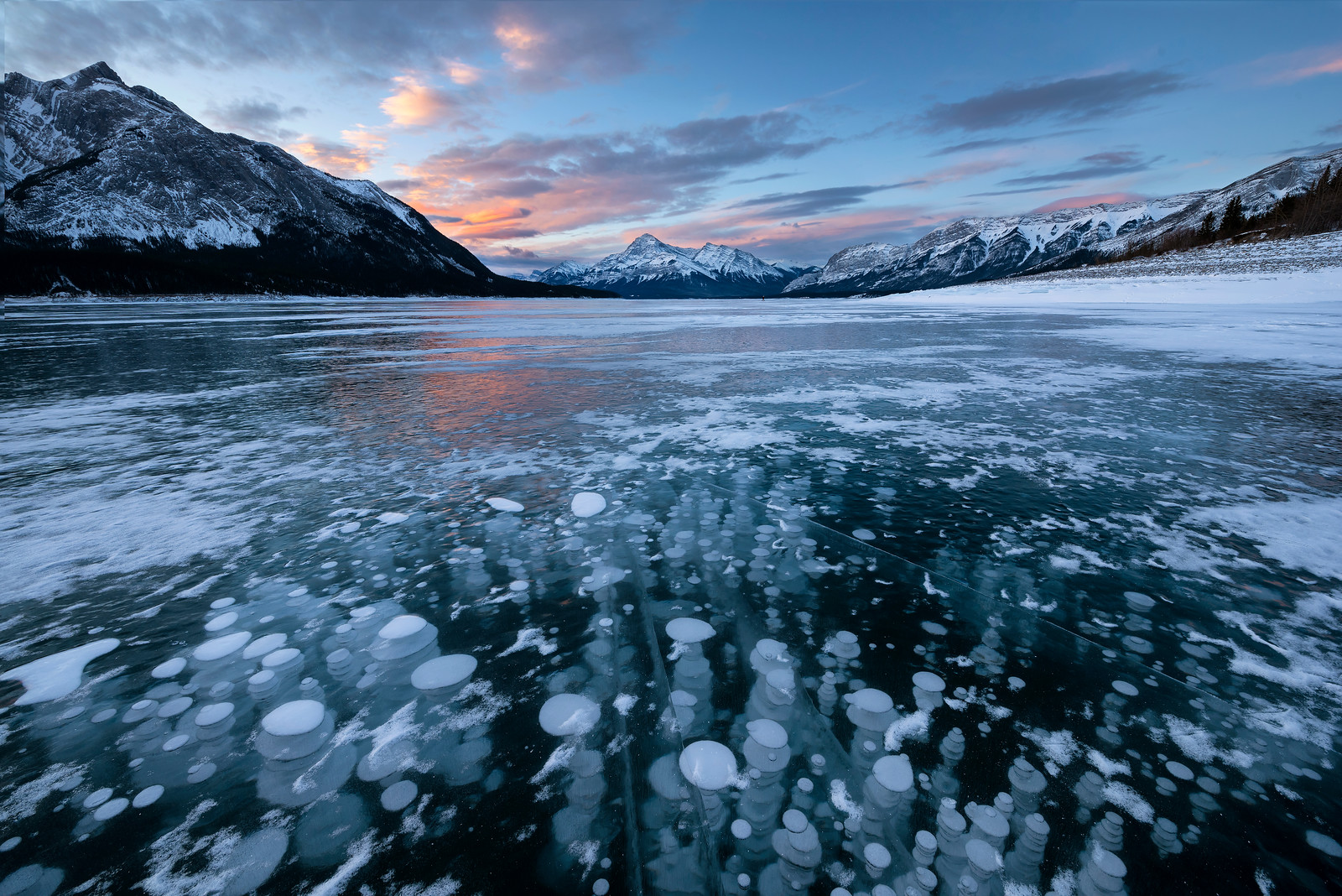 Ice Bubbles at Abraham Lake  by Peter Cheung