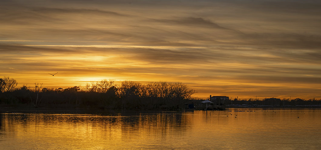 Sunset-Pano at Lake Hefner