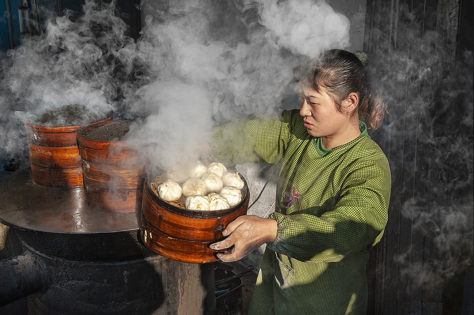 The girl selling buns