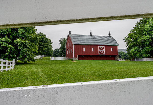 Main-Framed Red Barn by Dr Isaac Vaisman, QPSA