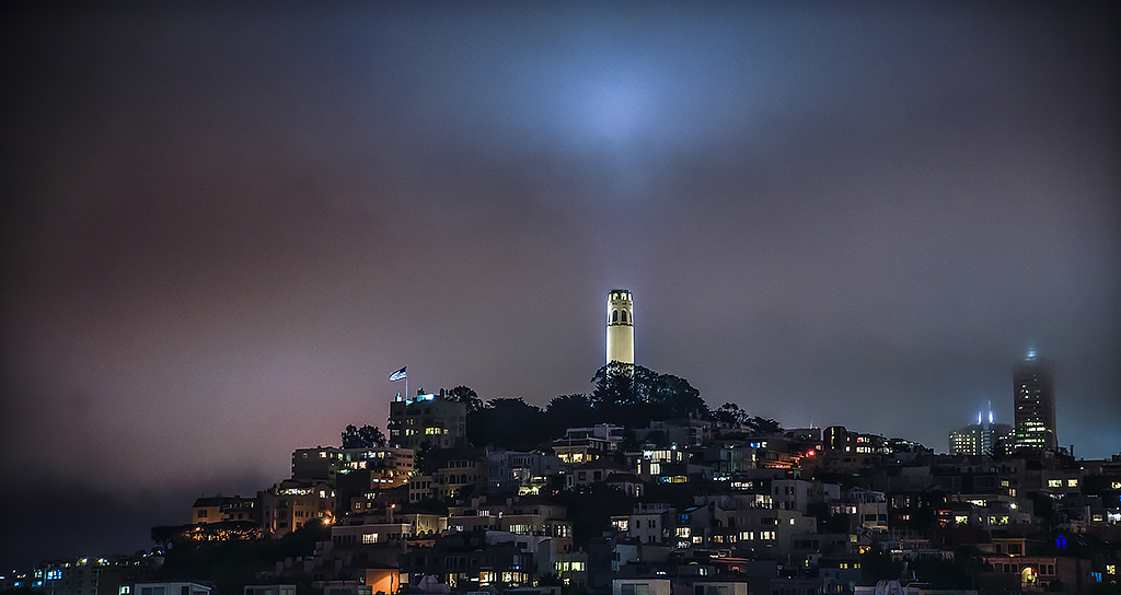 Coit Tower Night View by Tony Tam