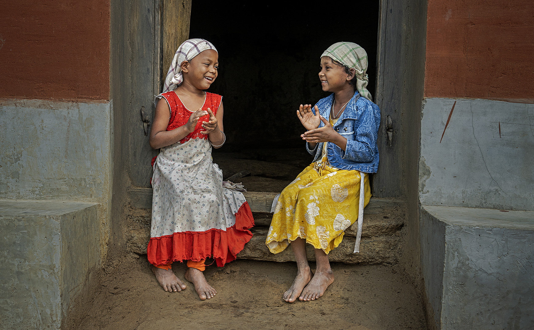 Happy little girls