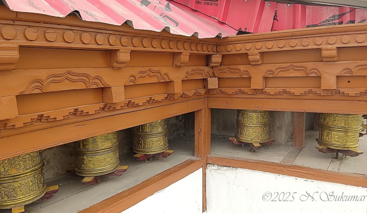 Prayer wheels at Stakna monastery, Ladakh by N. Sukumar