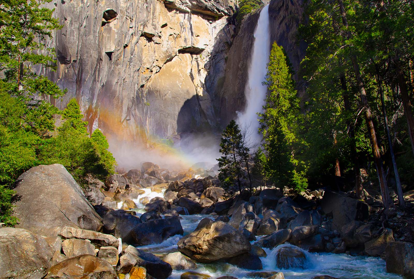 Bridal Veil Falls Yosemite Rainbow by Donna Sturla