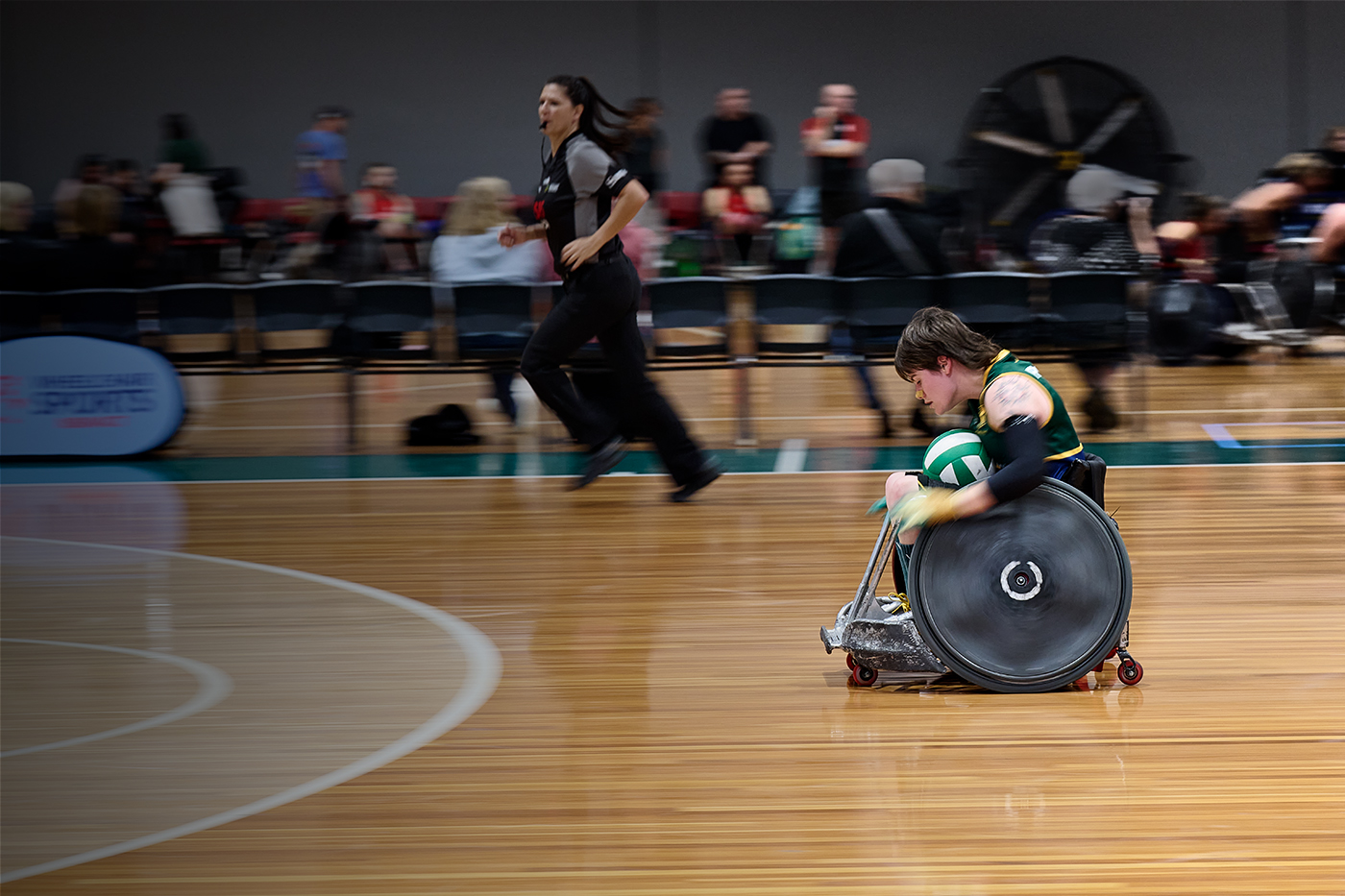 Panning Wheelchair Rugby by Tom Brassil