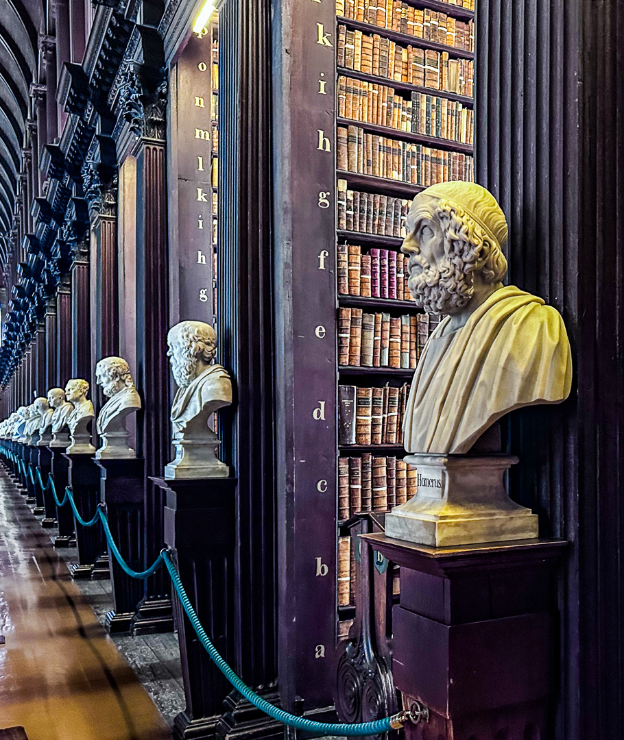 Busts of Trinity Library  by Stan Bormann