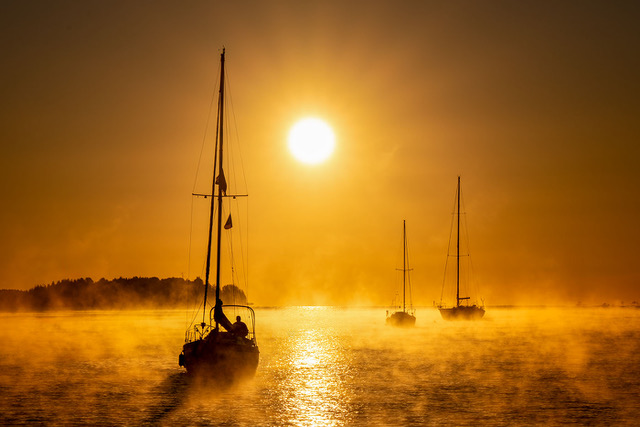 Sailing at Sunrise by Norm Solomon