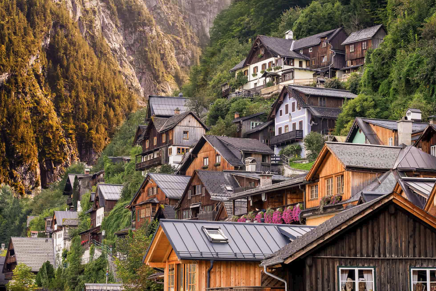  Hillside Houses of Hallstatt by Mel Marilim