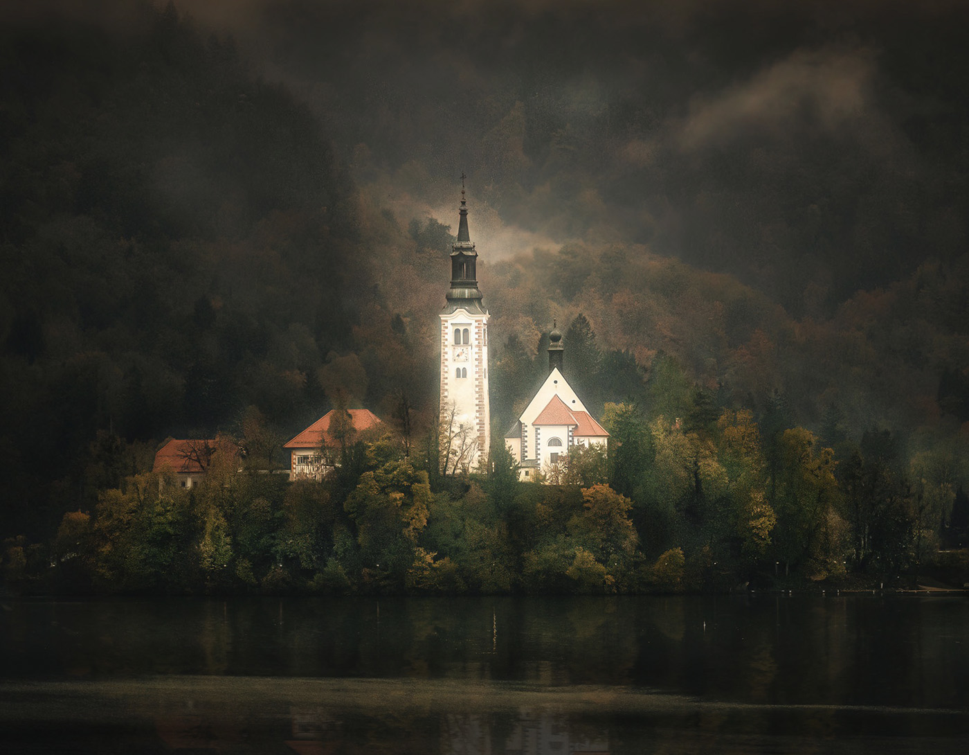  Church on Lake Bled by Mel Marilim