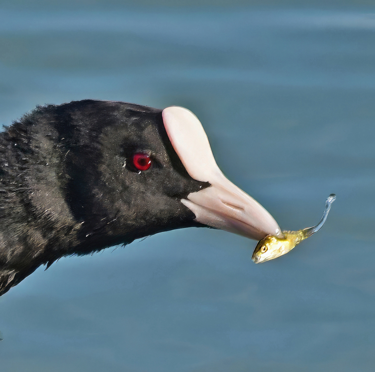 Coot With Catch by Mike Cowdrey, MPSA