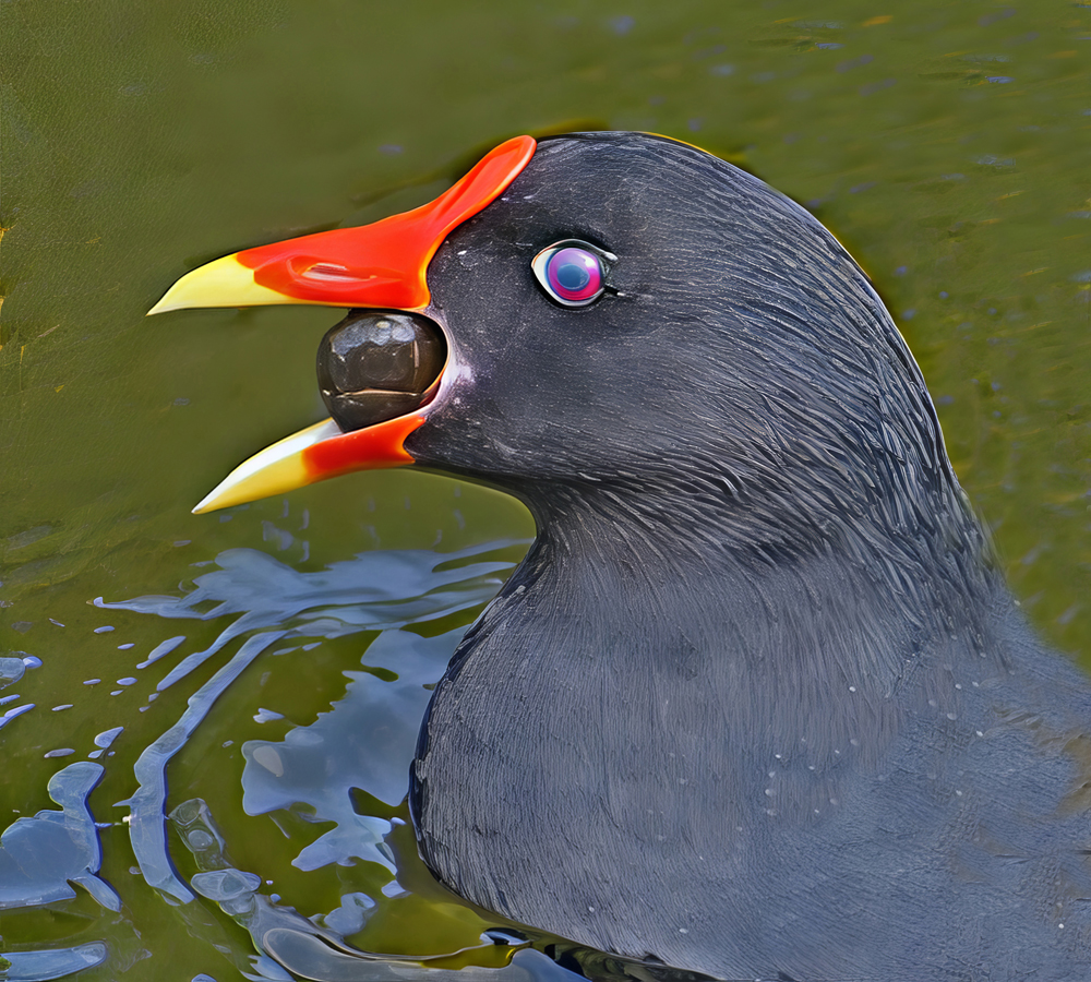 Moorhen On The Canal by Mike Cowdrey