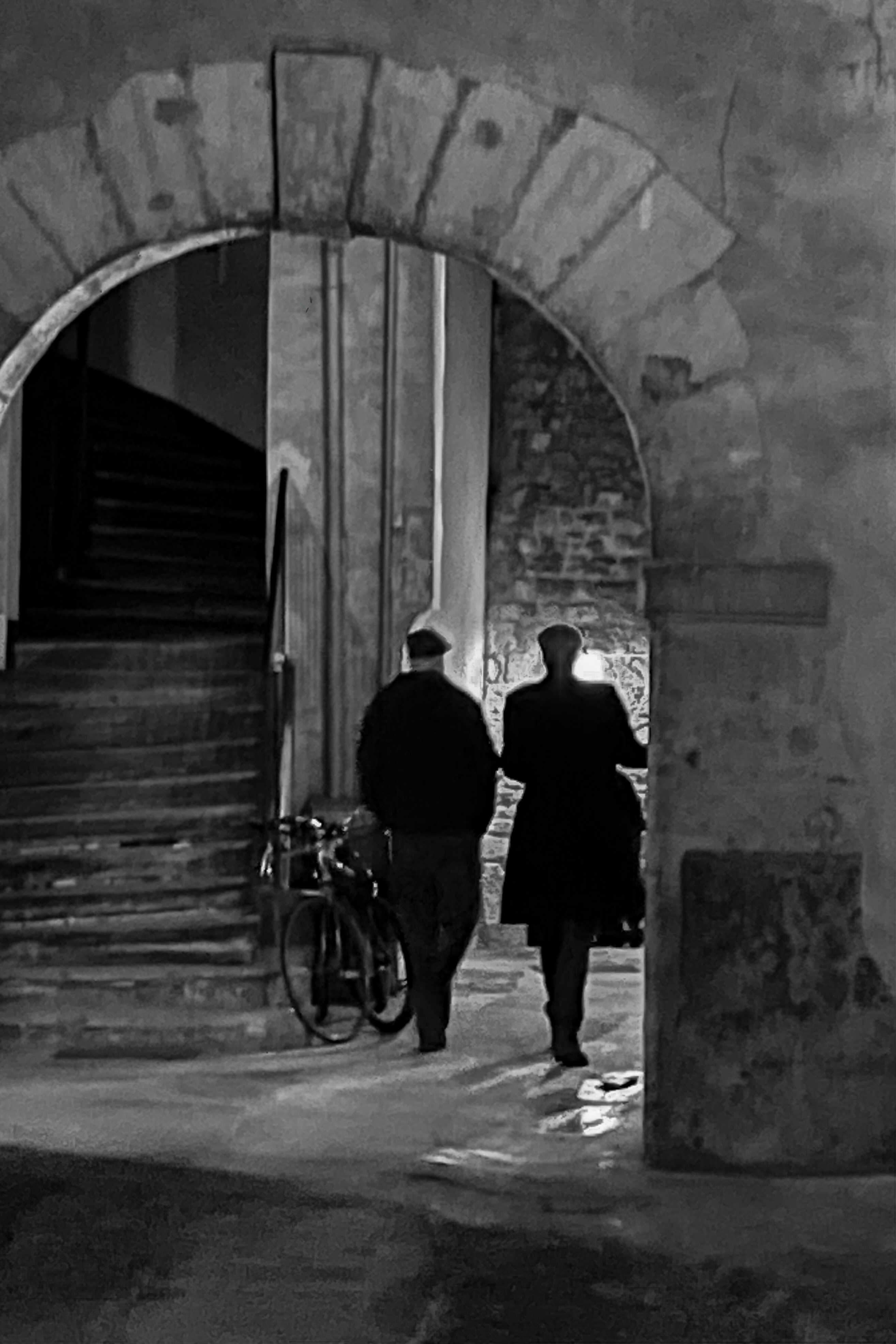 Medieval Road at Midnight in Le Marais, Paris by Bollin Millner