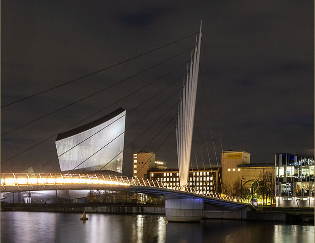 Media City Bridge and the Imperial War Museum North by Jon Allanson