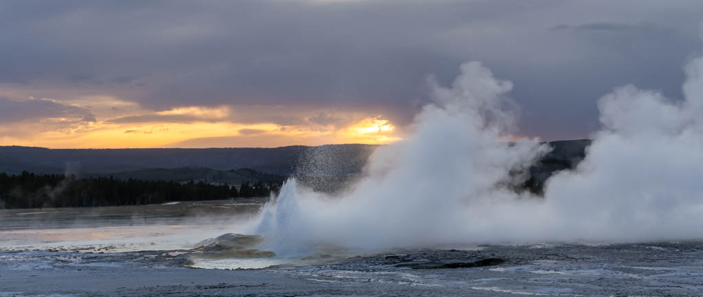 Geyser at Sunset