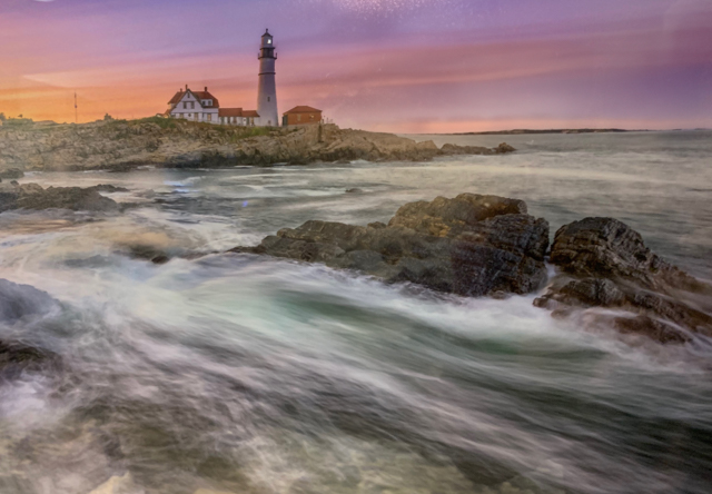 Main Lighthouse Through The Window by Ron Spencer