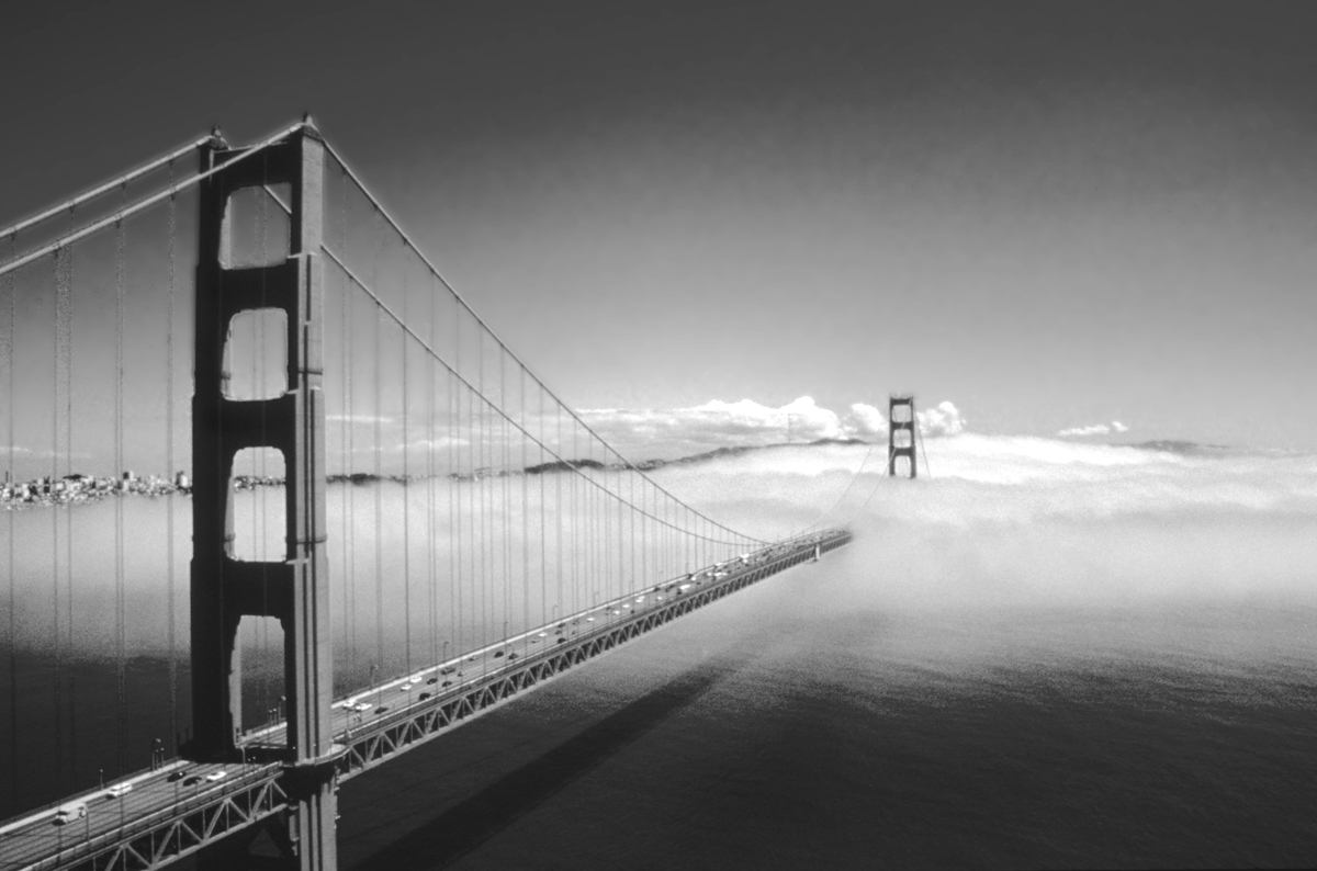Golden Gate bridge two towers by Wes Odell