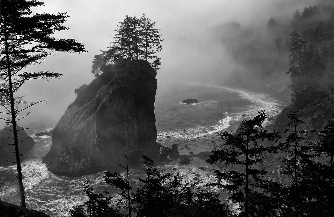Oregon coast and sea stack by Jennifer Doerrie