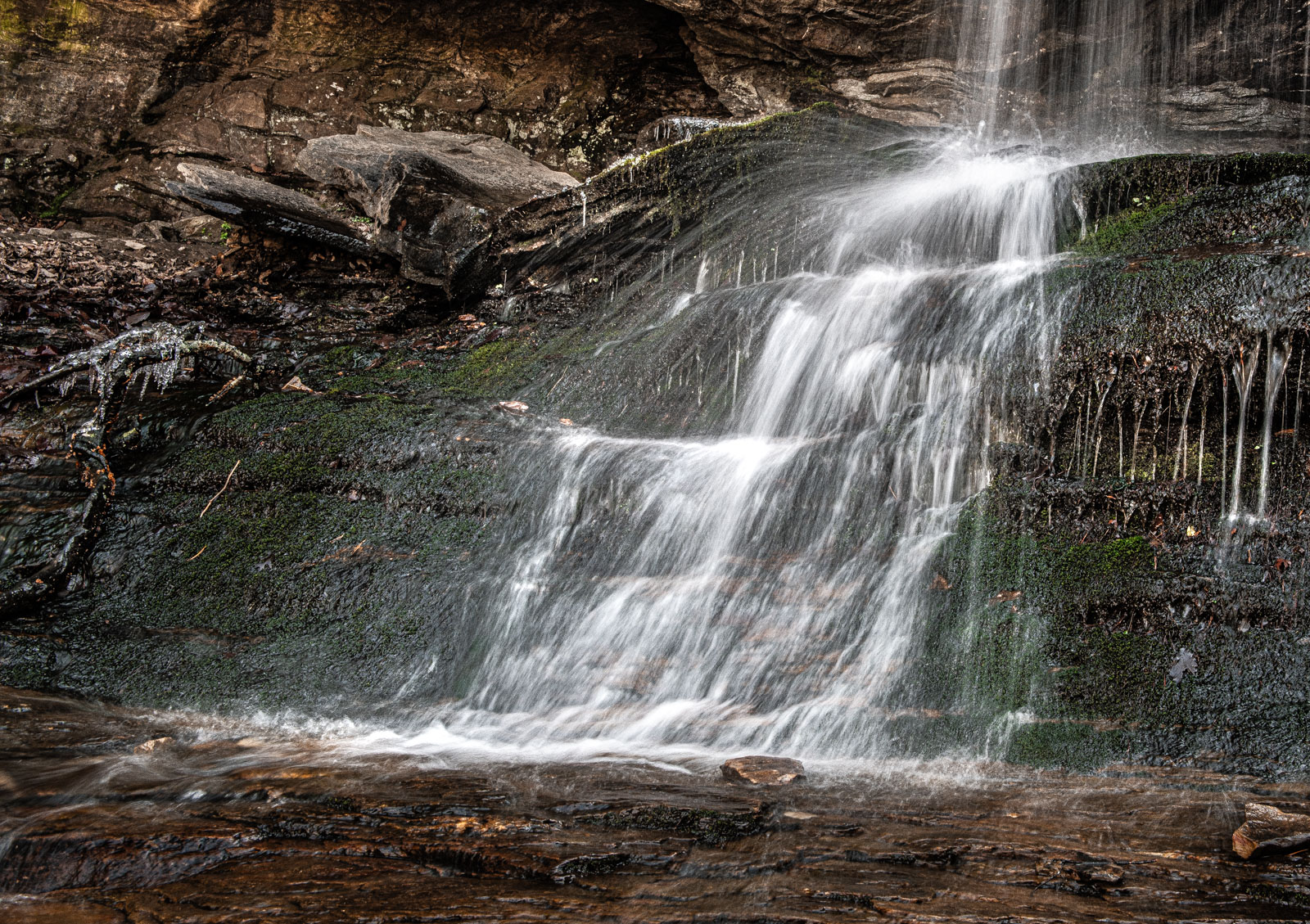 Base of Window Falls with Mist by Larry Treadwell