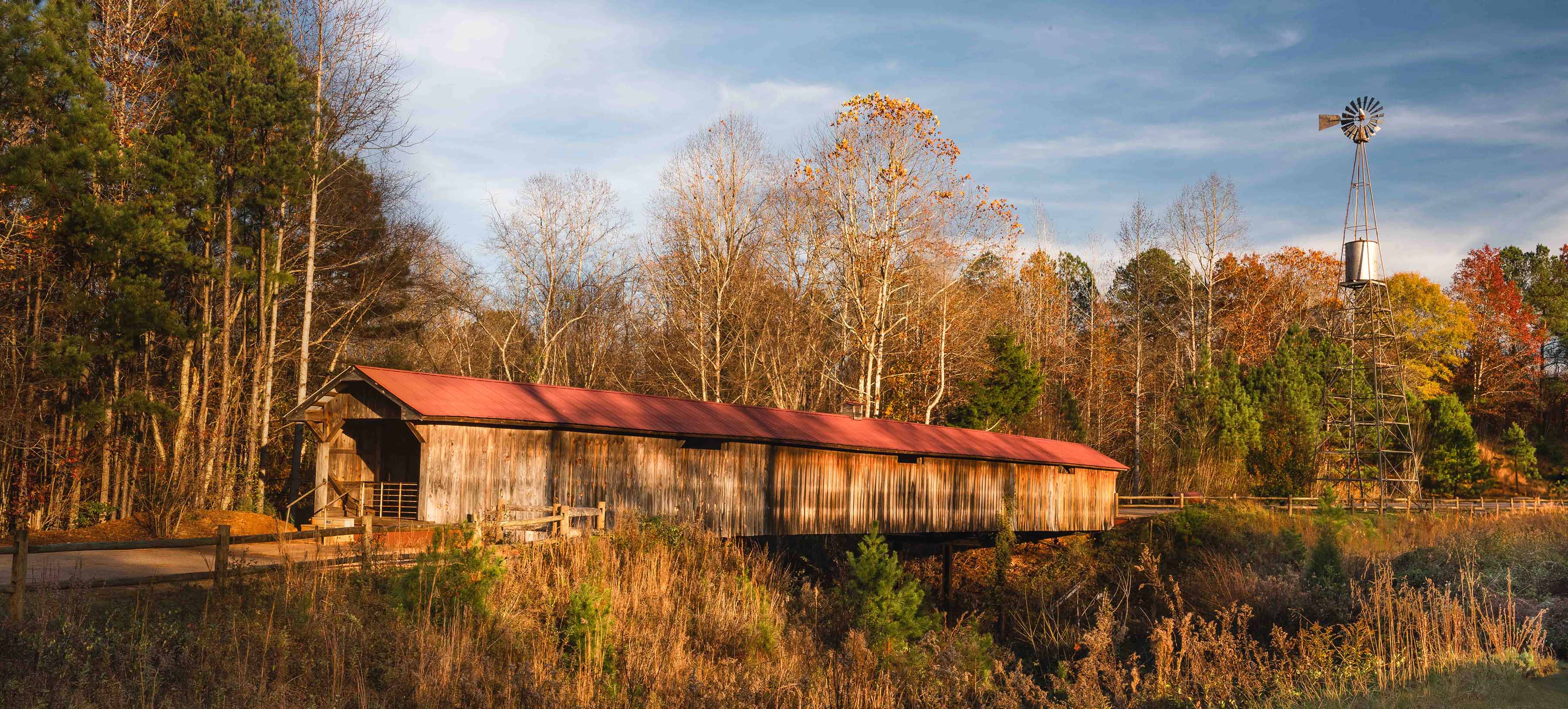 Autumn at Gilliam Mill Bridge by Larry Treadwell