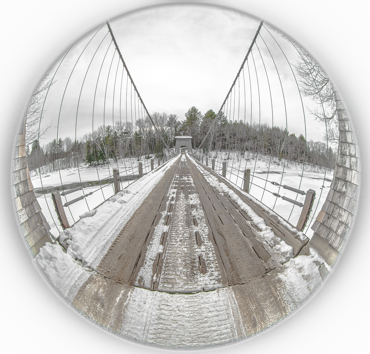 Suspension Bridge New Portland Maine by Grace Cohen