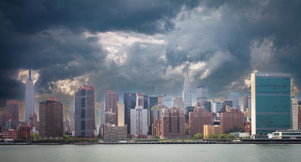 Stormy NYC Skyline by Regine Guillemin