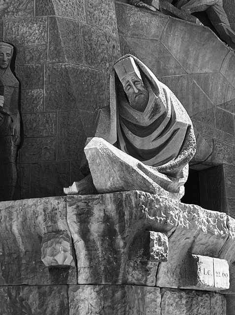 Priest at Gaudi Cathedral by Paul Smith