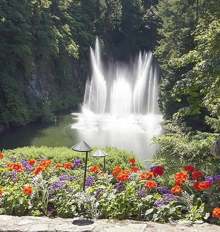 Walking through Butchart Gardens by Stuart Caine