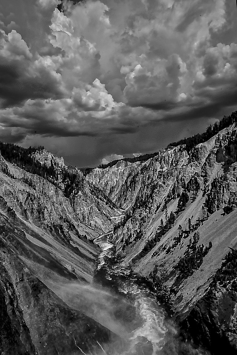 Ddarkening Sky Over the Grand CAnyon of the Yellowstone by Albert Zabin