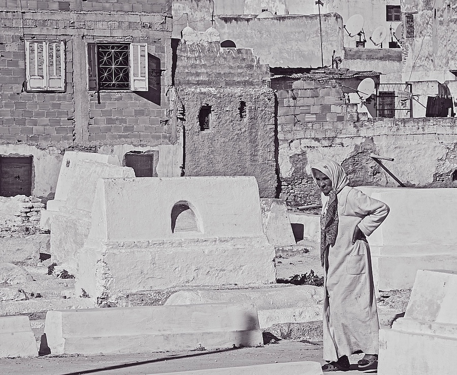 Visiting the Jewish Cemetary, Fez, Morocco by Albert Zabin