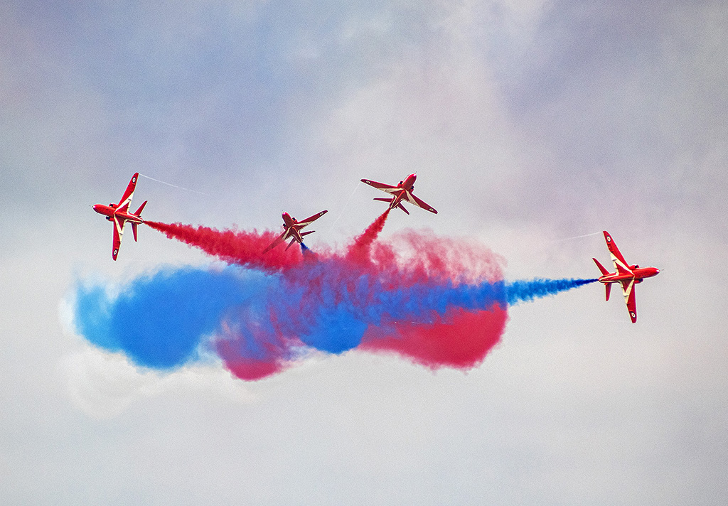 Red and Blue Smoke