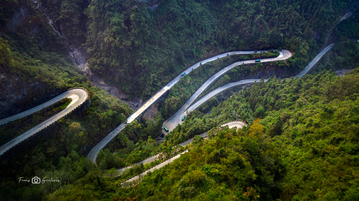 Tianmen Mountain Road by Frans Gunterus