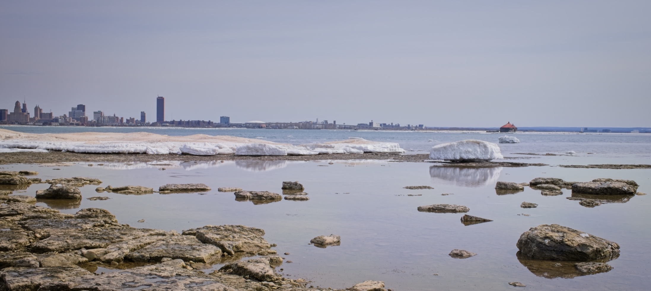 Ice floats in Lake Erie and Niagara River. by Pierre Williot