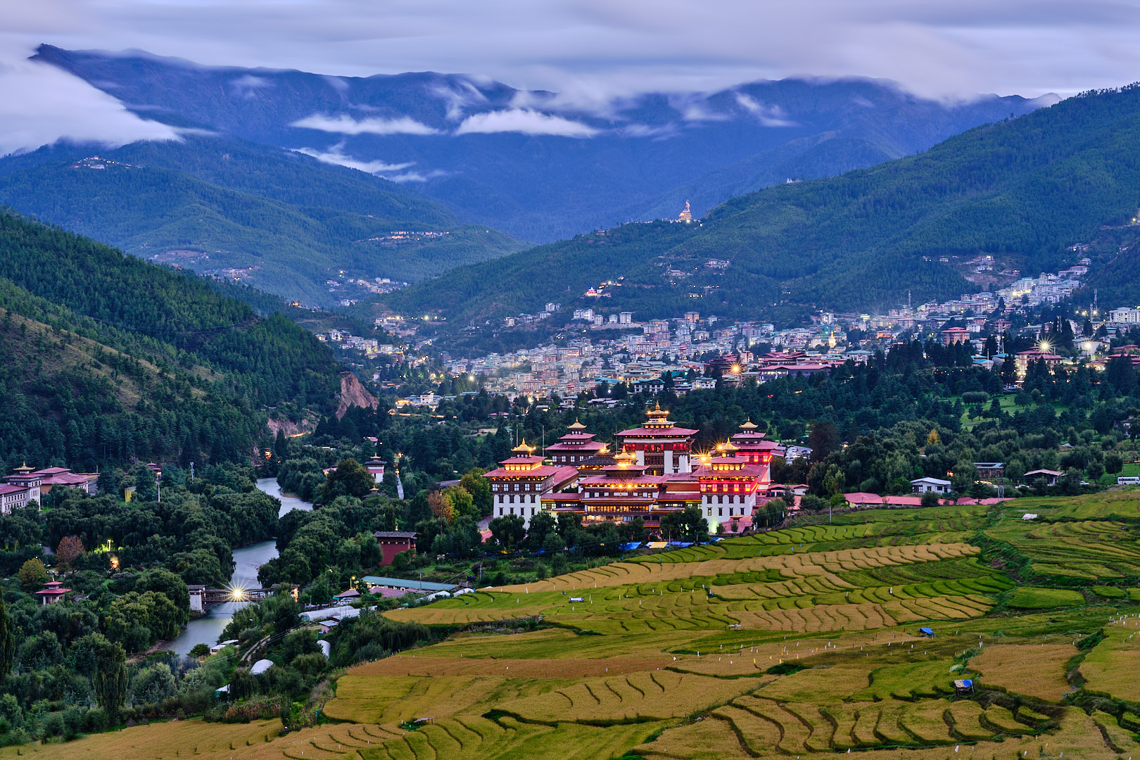 Thimphu at Dusk by Michele Borgarelli