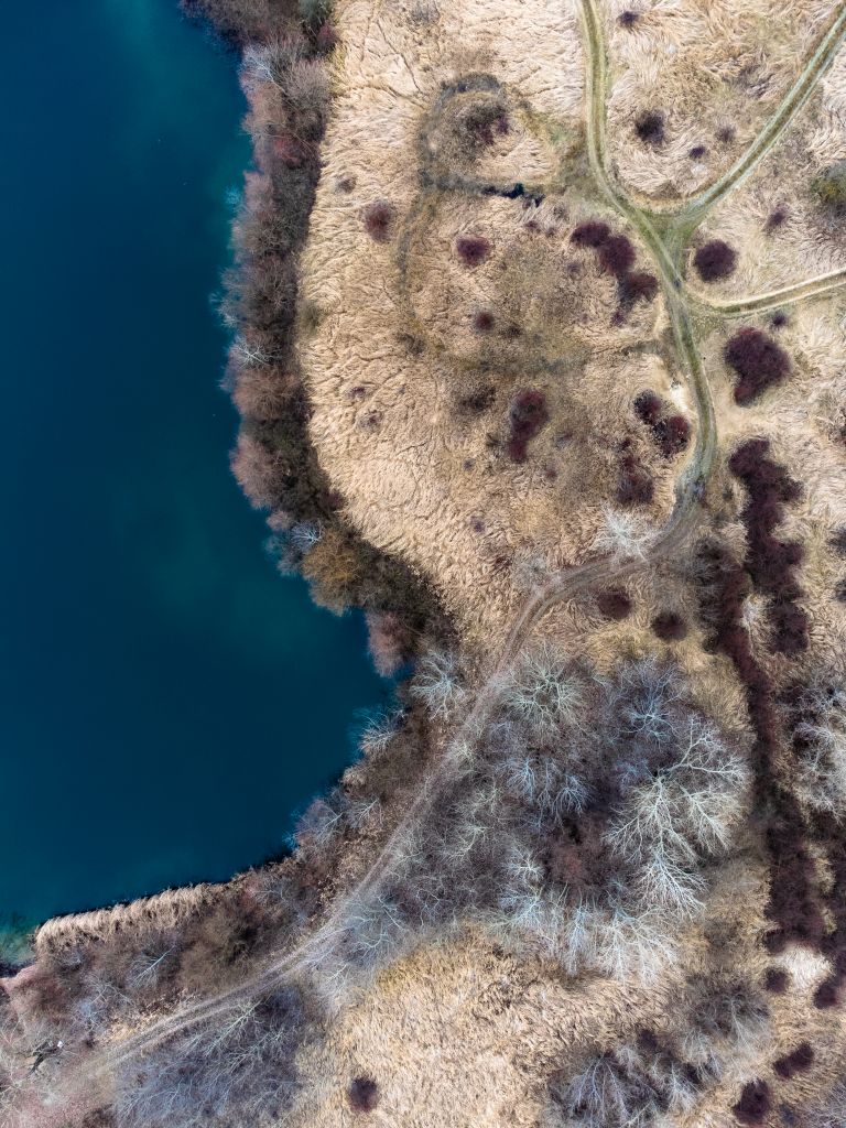 Drone photo of a nearby lake by Adrienn Herendy