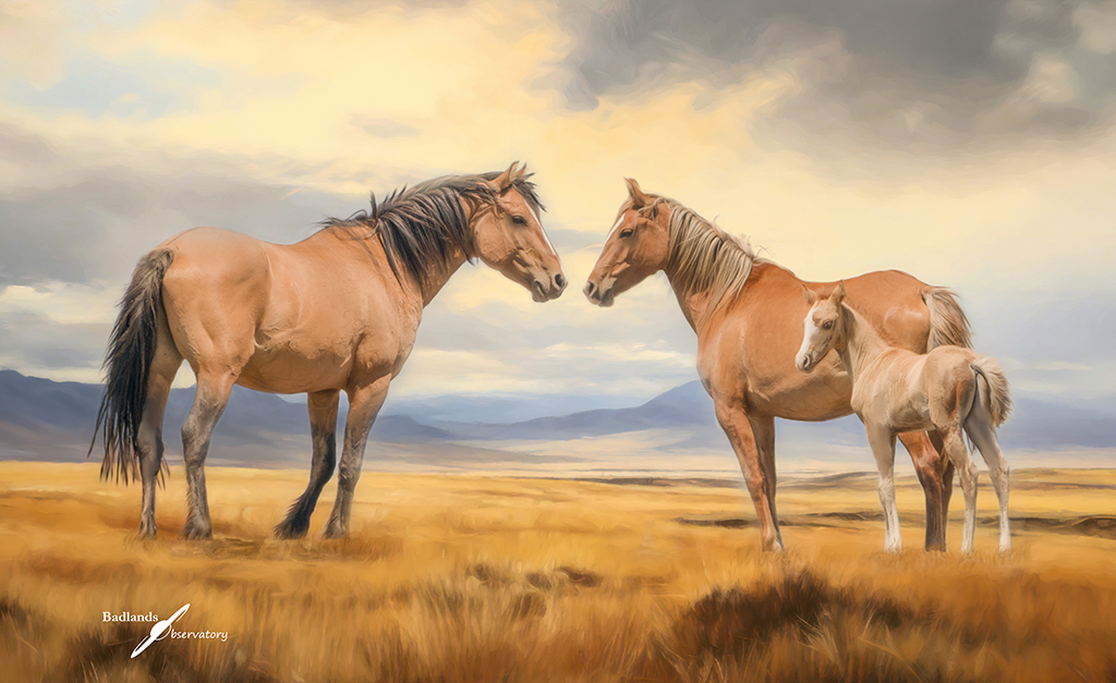 Pryor Mountain Wild Horses Composite by Teresa Hofer