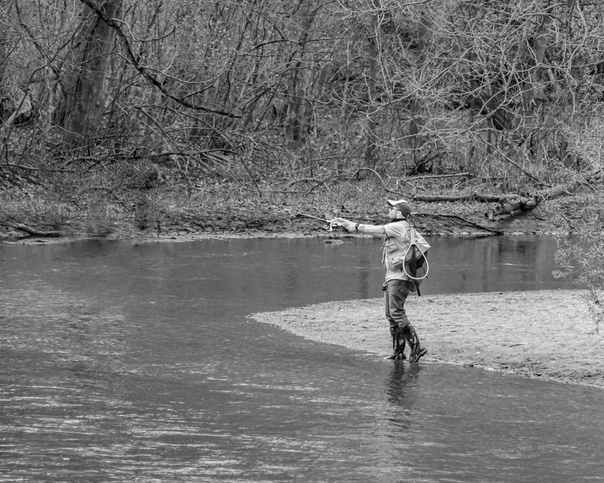 Fishing on the River Bank by Dale Yates