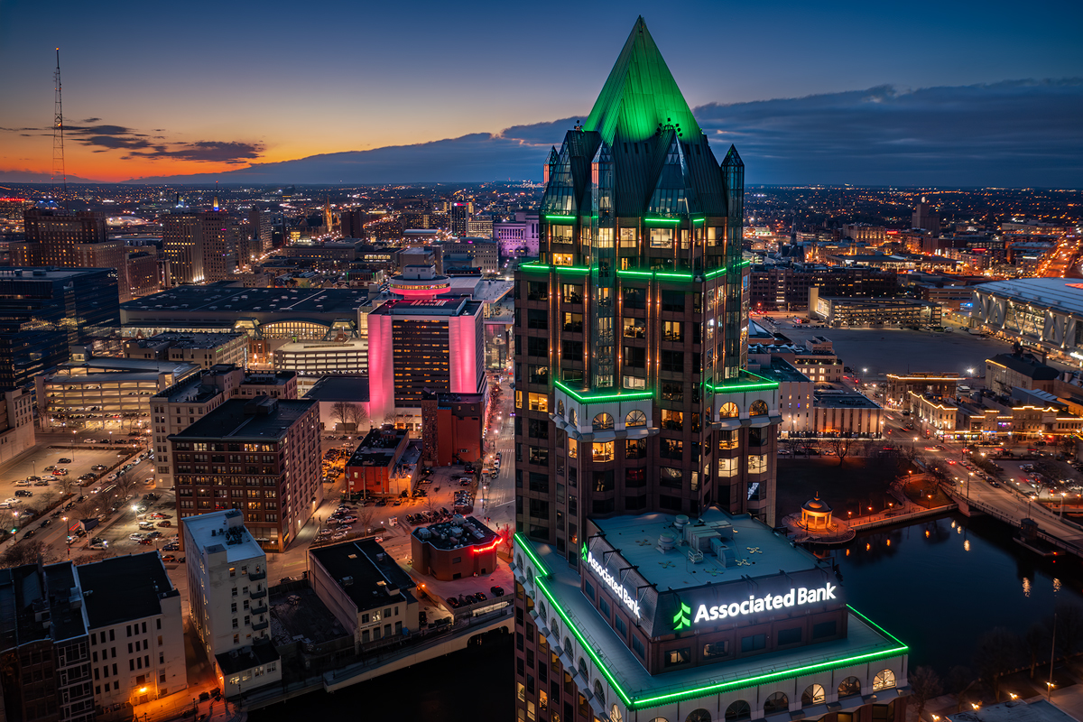 Downtown Milwaukee at Night by Drema Swader