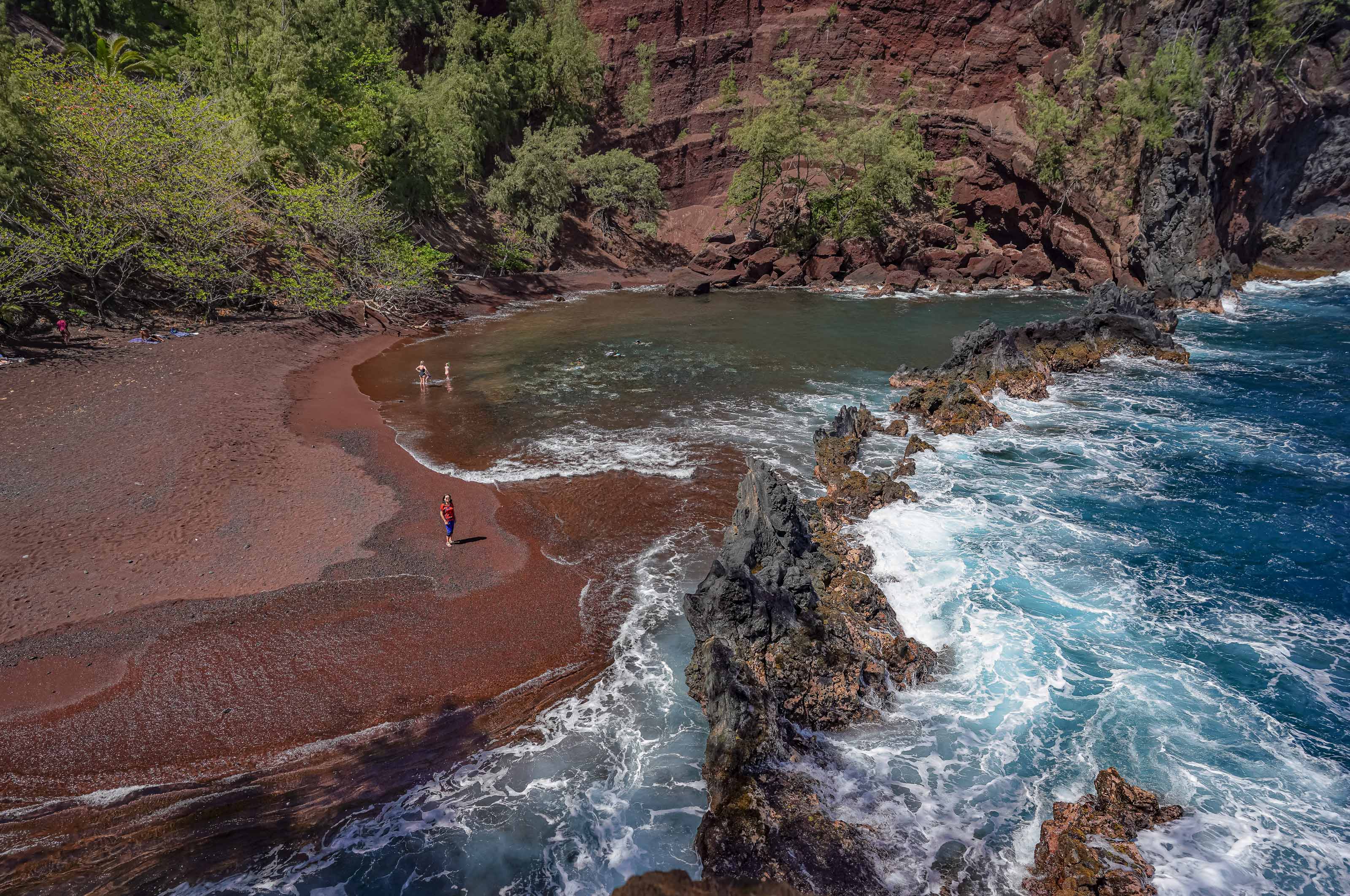 Kaihalulu Red Sand Beach in Hawaii by Quang Phan