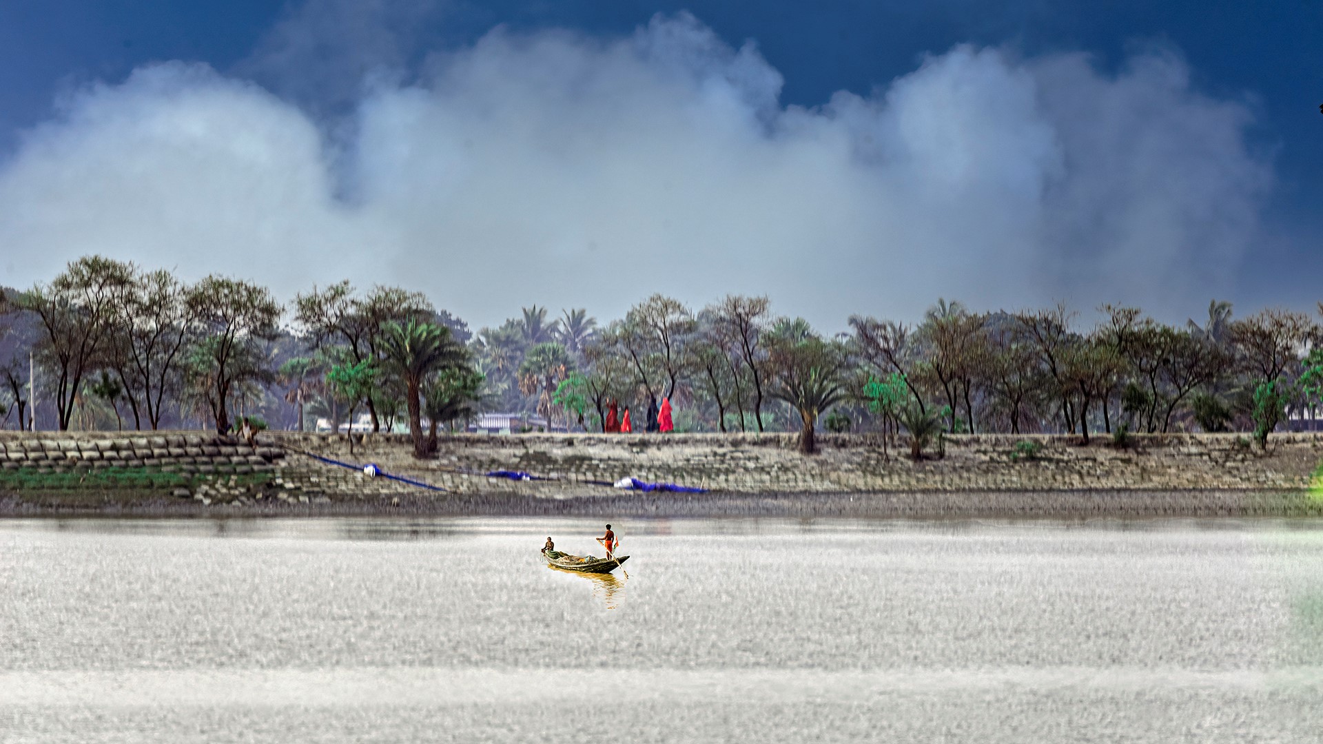 RIVER ICHHAMATI THE BORDER OF INDIA AND BANGLADESH by Sanat Kumar Karmakar